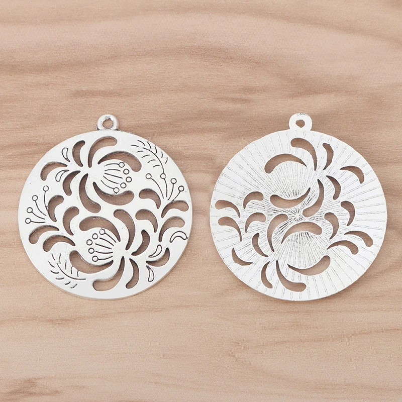 Круглые Подвески в виде цветка для изготовления украшений 10 шт. 40 х40 мм|Подвески| |