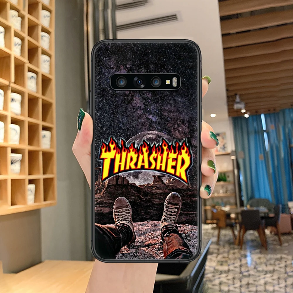 

luxury Fashion Trend Brand Phone Case For Samsung Galaxy Note S 8 9 10 20 Plus E Lite Uitra black Coque 3D Waterproof Fashion