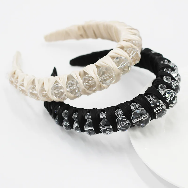 

Fashion Boutique Hair Accessories Women Crystal Wrapped Gold Velvet Wide-brimmed Headband Headband Wild Girl Hair Band Headwear