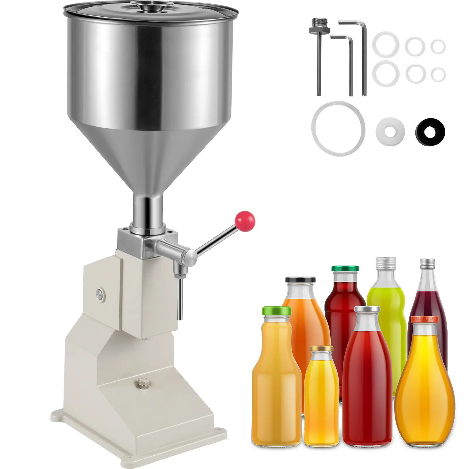 

A03 Manual Paste Filling Machine Honey Tomato Cream Water 5-50ml 10-100ml Adjustable Bottle Jar Filler Stainless Steel