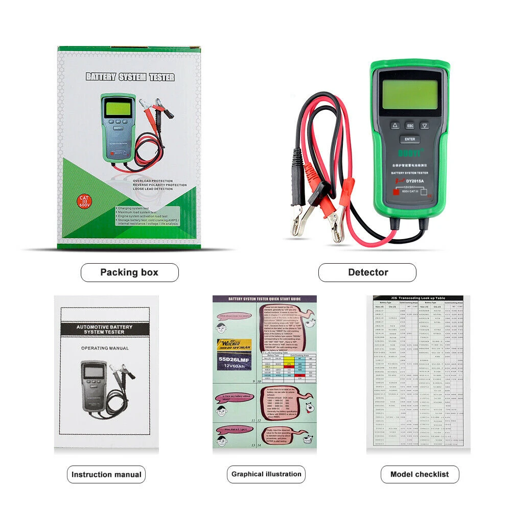 

Dy2015a 12v Car Battery Tester Tools Lead Acid Cca Load Battery Charge Test Digital Automotive Battery Capacity Tester