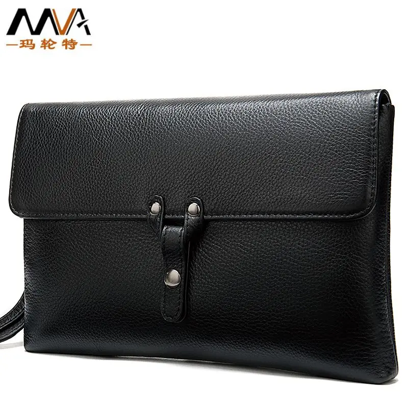 Horizontal square Men·s genuine leather clutch bag  Large capacity multi-functional men·s wallet  First layer cowhide wrist bag