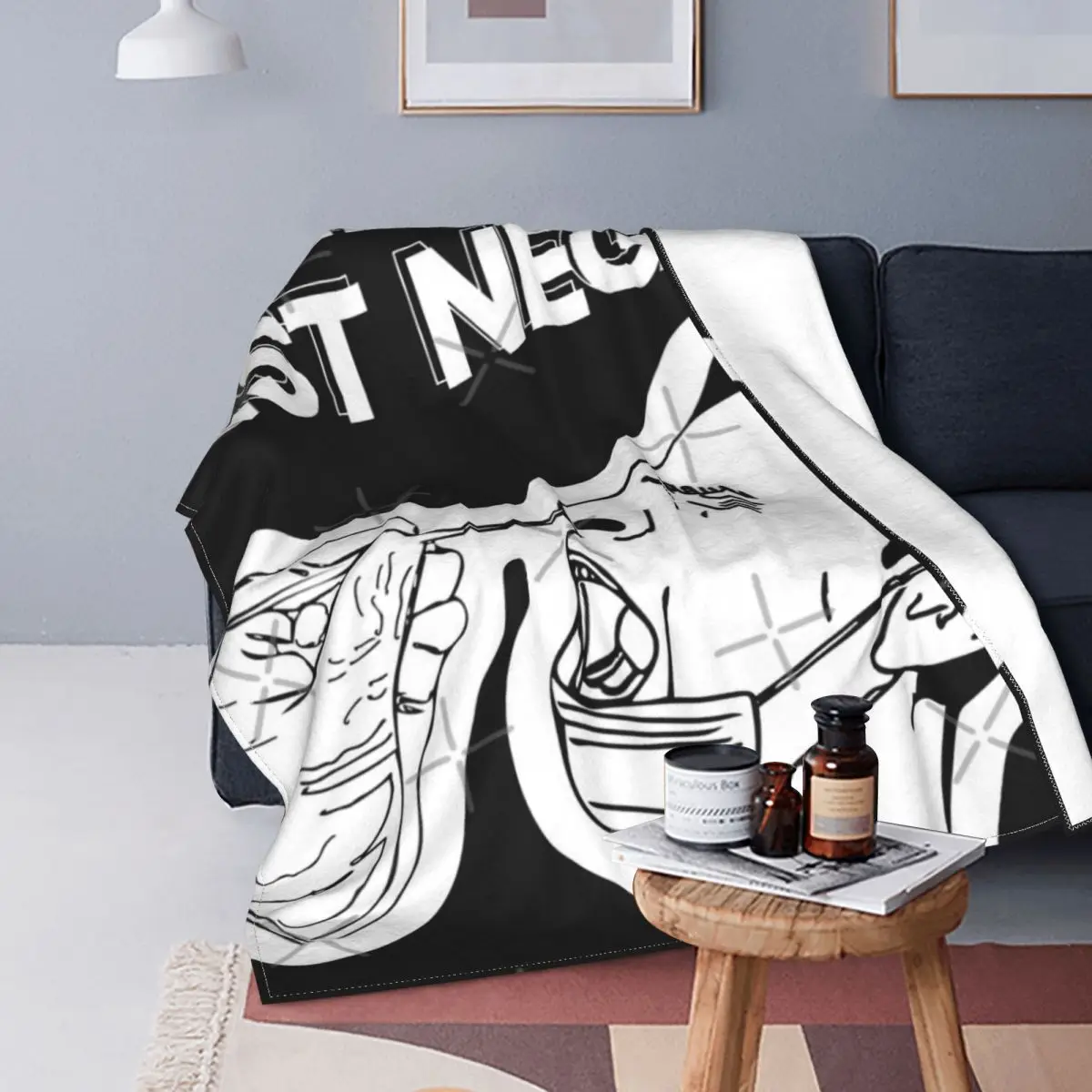 

Think Positive-Manta oscura negativa, colcha para cama a cuadros, manta con capucha, 135