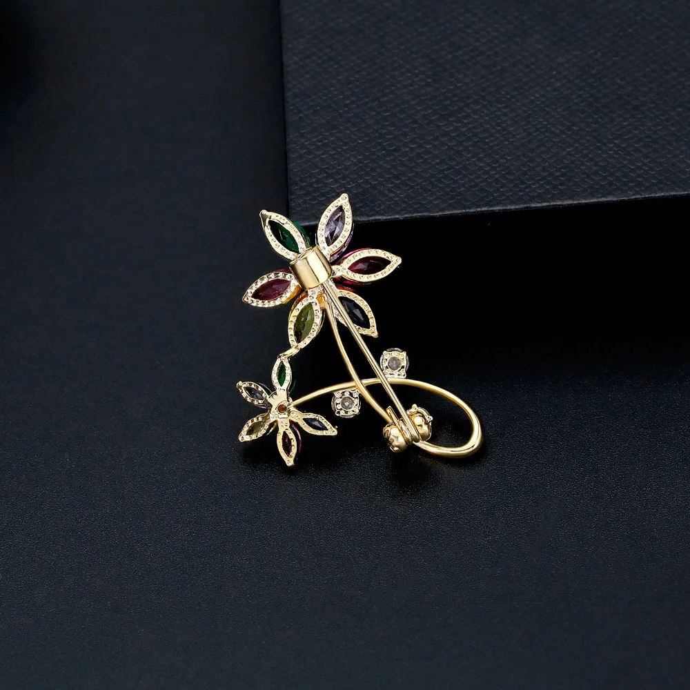 Женская Брошь в виде цветка с кристаллами|Броши| |