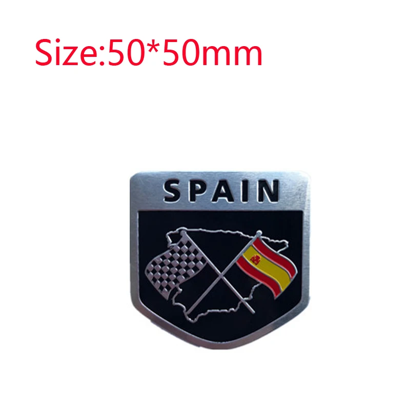 

Флаг Испании, национальный флаг, алюминиевый автомобильный Стайлинг, 3D щит, эмблема, значок, аксессуары для мотоциклов для Seat Leon Ibiza Ford Citroen VW