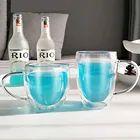 Стеклянная кружка с двойными стенками для чая, пива, молока