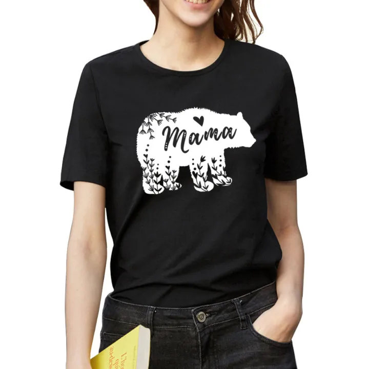 

kpop plus size tops blusas Women's Mama Bear T Shirts Funny Graphic Summer Tee Cute Printed aesthetic oversized t shirt Gothic