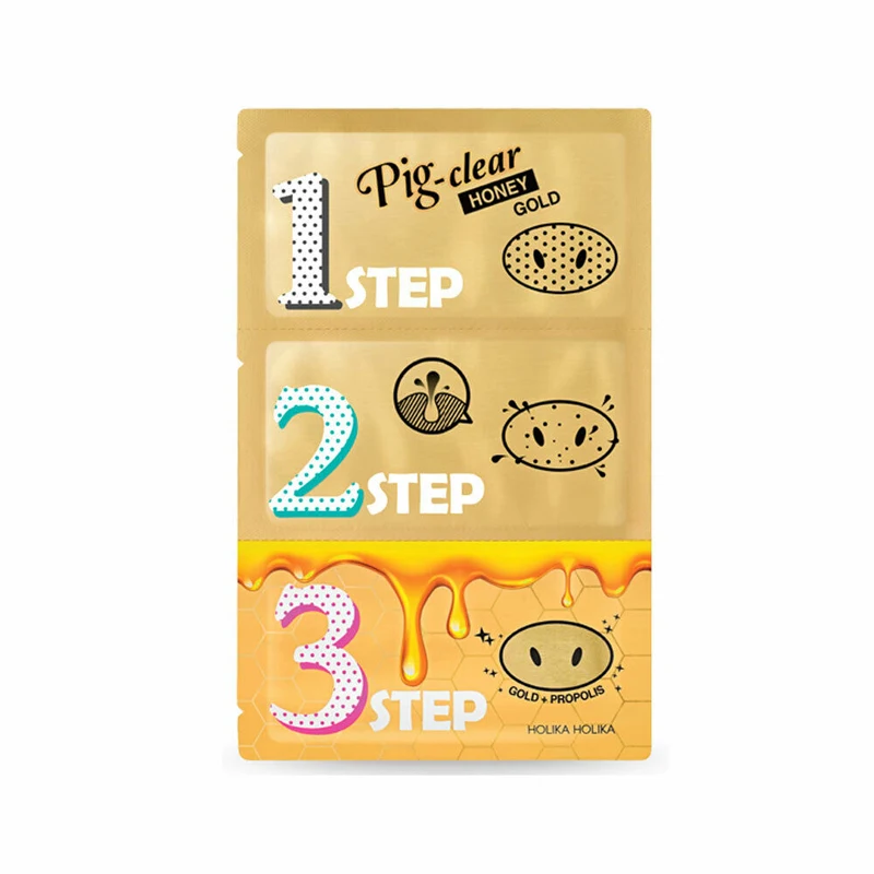 

HOLIKA HOLIKA Pig Nose Clear Black Head 3 Step Kit Honey Blackhead Remover Deep Nose Pore Cleasing Strip Nose Korea Cosmetics