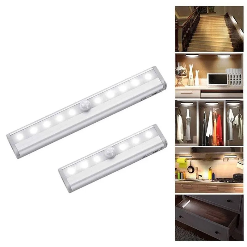 

6/10 Leds Cabinet Light Corridor Night Light Human Body Infrared Induction Human Body Control Led Motion Sensor Light Home Lamp