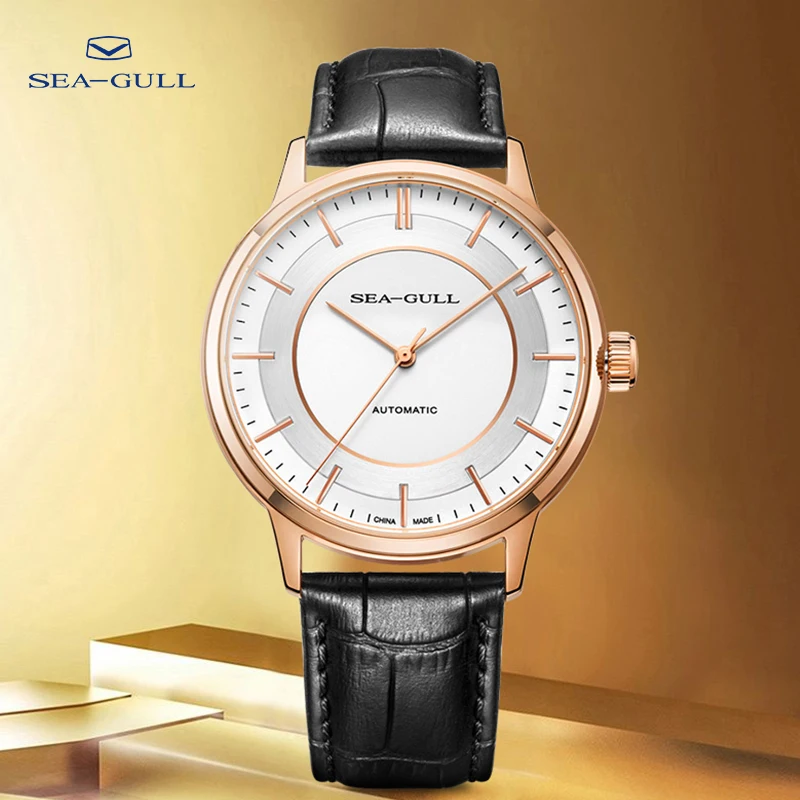 

Seagull men's watch ultra-thin mechanical watch self-winding watch simple three-needle business waterproof watch 6061