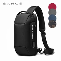 BANGE Mens Waterproof USB Oxford Crossbody Bag Anti-theft Shoulder Sling Bag Multifunction Travel Messenger Chest Pack For Male