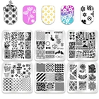 Набор для штамповки ногтей Biutee, пластины для штамповки ногтей с цветочным кружевом, тропический, французский, трафареты изображений