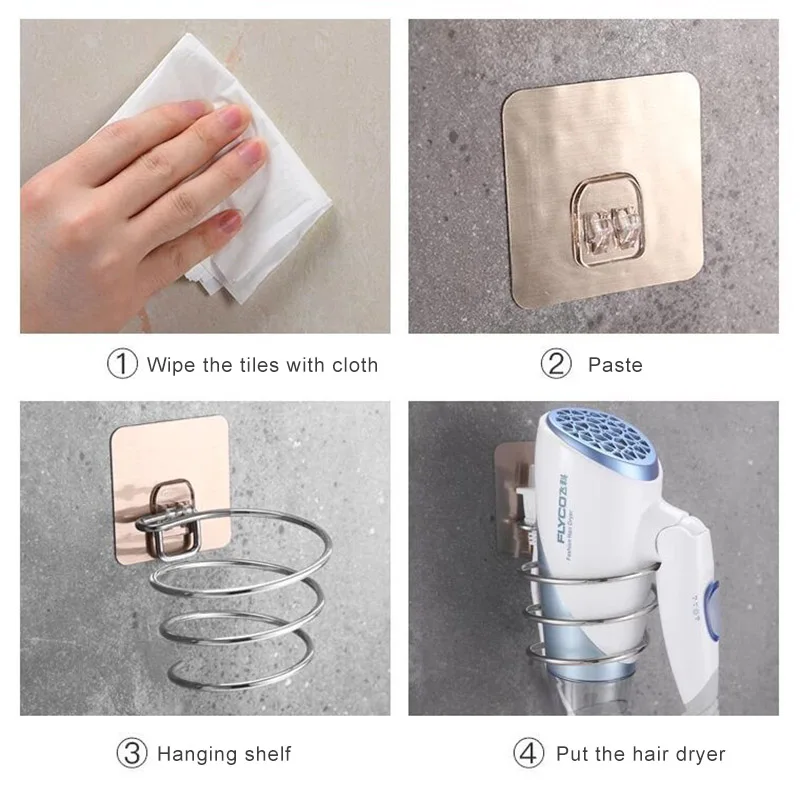 Новый держатель для фена воздуходувка Органайзер клей настенный гвоздь без