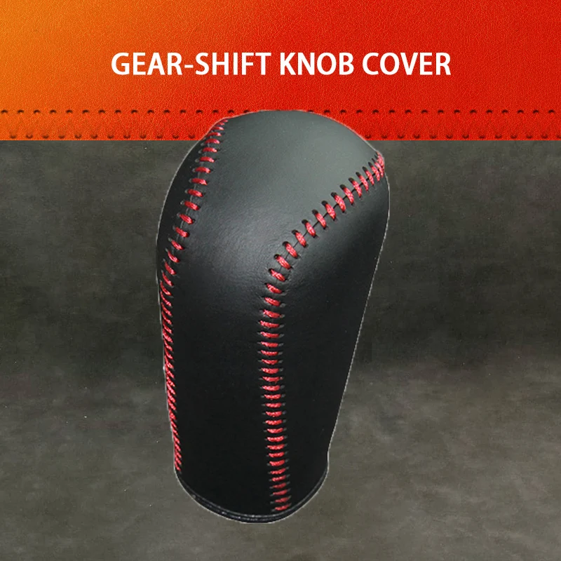 

Genuine Leather Gear Knob Cover For Mitsubishi Zinger MT Car on The Gear Shift Knob Gear Stick Case PPC Gear Shift Collar
