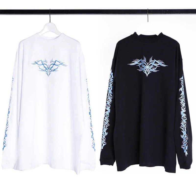 

Женская хлопковая Футболка оверсайз, длинная футболка в стиле High Street, одежда для мужчин, 1:1