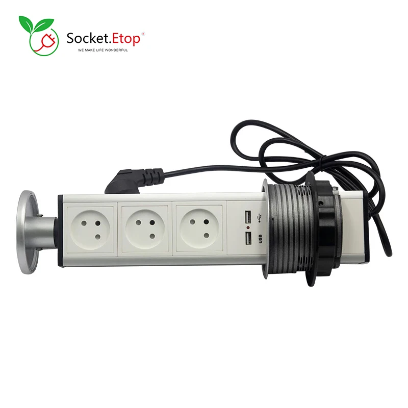 kitchen hidden desktop power socket retractable pop up outlets 3 hexagon israeli plugs 2 usb ports for phone home office free global shipping
