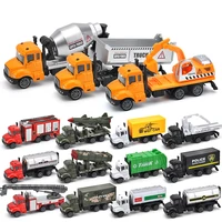 15 kind 164 car toy truck molel pull back alloy diecast vehicle fire military engineering garbage trucks toys for children s044