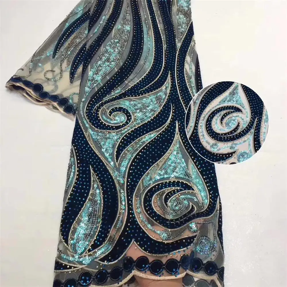 Новое поступление 2020 бархатные кружевные ткани африканская нигерийская модель