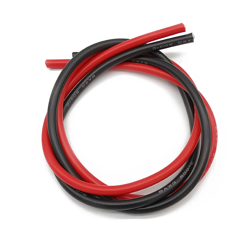 Силиконовый кабель 6AWG термостойкий мягкий силиконовый провод 1 метр красный +