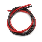 Силиконовый кабель 6AWG, термостойкий мягкий силиконовый провод 6AWG, 1 метр, красный + 1 метр, черный