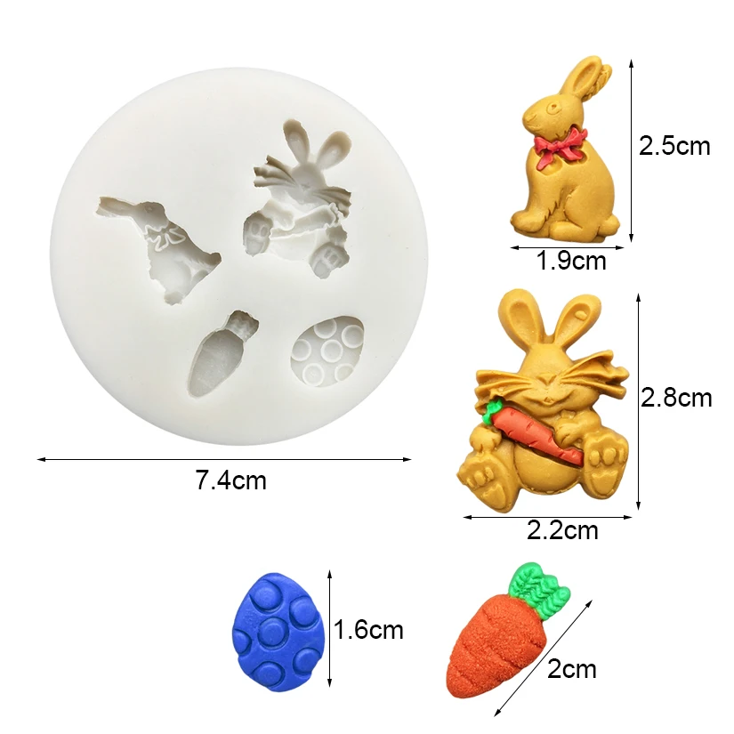 

Rabbit Carrot Shape Silicone Sugarcraft Mold Fondant Cake Decorating Tools Candy Clay Cookie Cupcake Chocolate Baking Mold