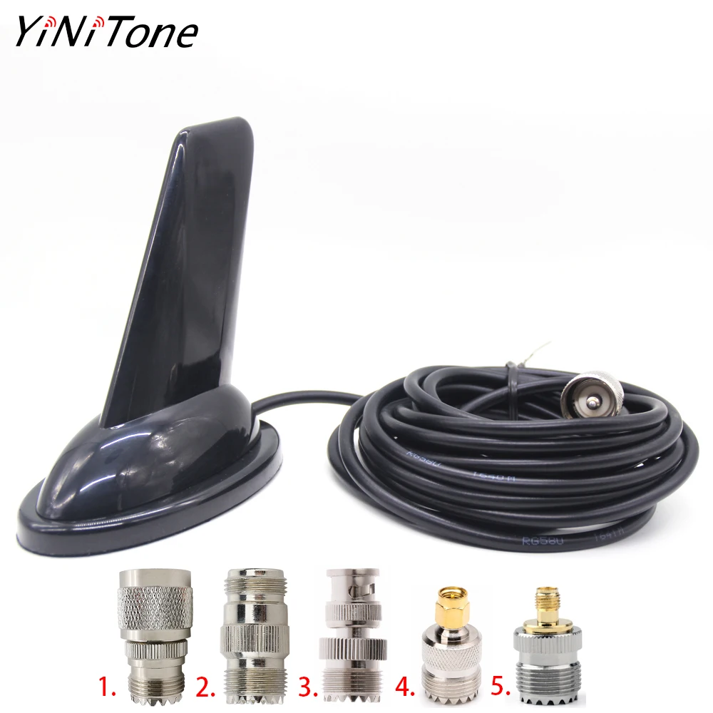 YiNiTone PL-259 Shark Fin Design VHF UHF 144/430Mhz Dual Band Antenna for QYT KT-7900D KT-8900 BAOJIE BJ-328 BJ-318 TYT BAOFENG