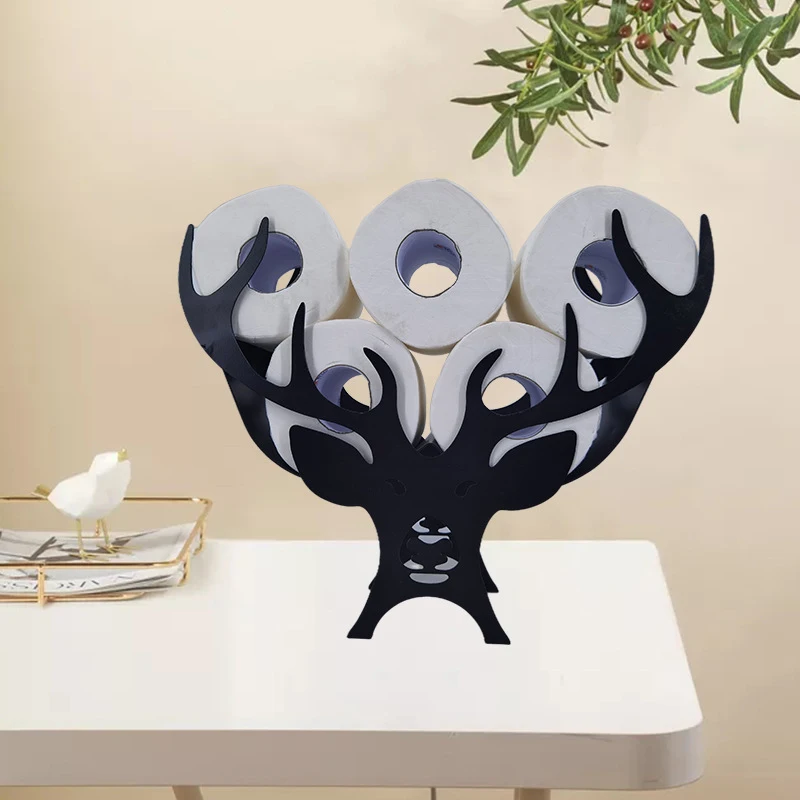 

Simple Napkin Holder Multifunctional Metal Animal Crafts Ornaments Cattle Deer and Kitten Paper Towel Holder D1