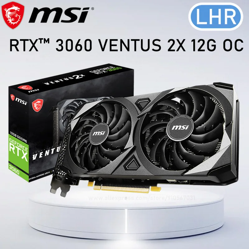 

GDDR6 MSI GeForce RTX 3060 VENTUS 2X 12G OC Graphics Card 3060 GPU RTX 3060 Video card 192bit Dual Fan Cooling RTX3060 Card New