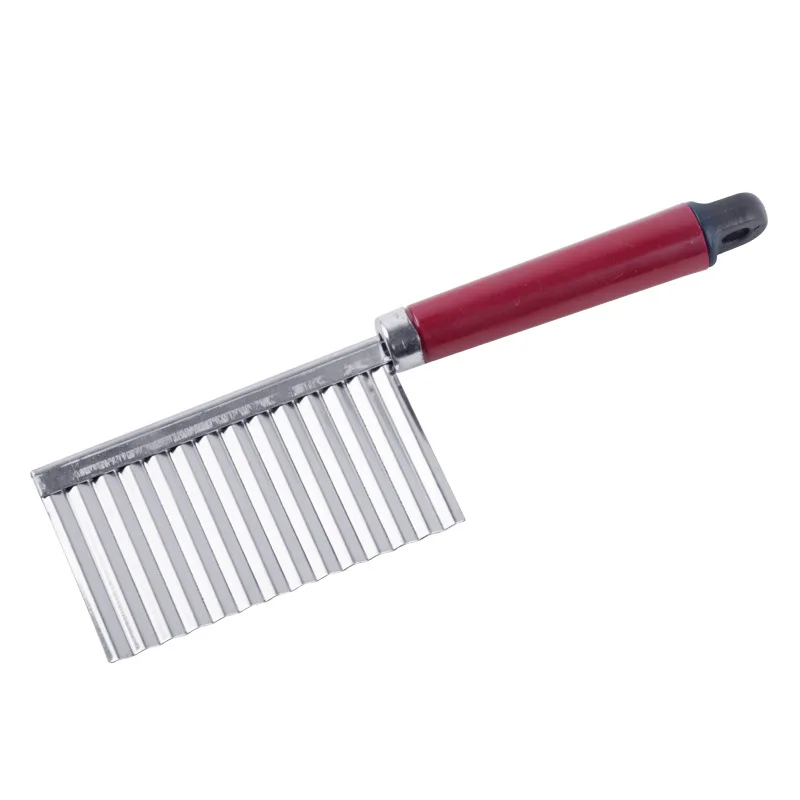 

1pc Stainless Steel Potato Chip Slicer Dough Vegetable Fruit Crinkle Wavy Slicer Knife Potato Cutter Chopper French Fry Maker