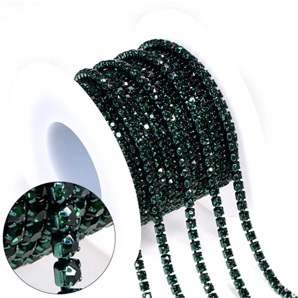 10 ярдов кристаллов Стразы Закрытая цепочка прозрачная Обрезка когтей для шитья