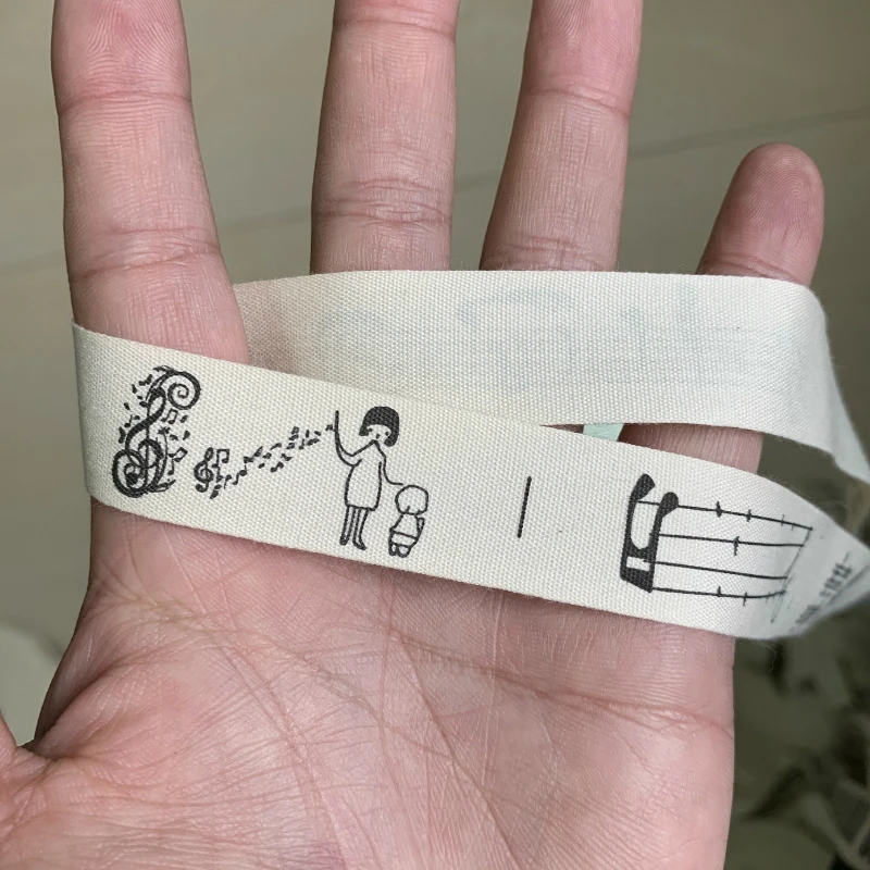 5 Yards/lot 20mm Cotton Ribbon Handmade Design Black Printed Ribbons For Wedding Christmas Decoration DIY Sewing Fabric | Дом и сад