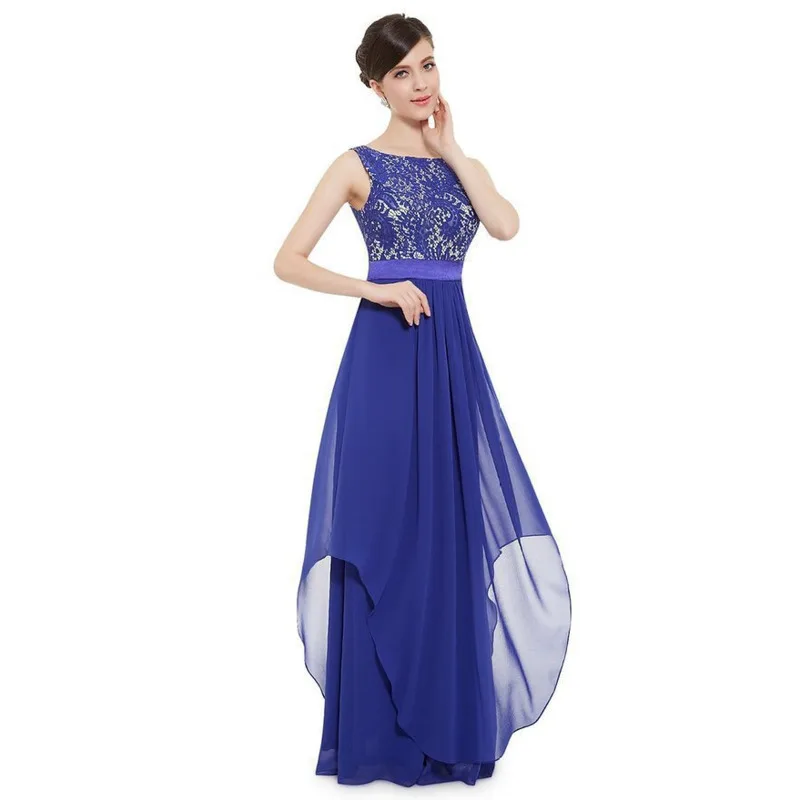 

Elegant Maxi Women Evening Gown Lace Chiffon Evening Party Dress Suitable for Formal