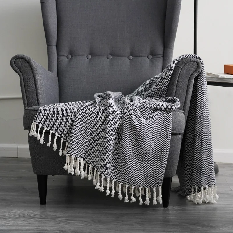 Одеяло из чистого хлопка в скандинавском стиле простое Хлопковое одеяло с узором