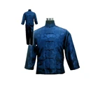 Пижамный комплект Мужской Атласный, куртка, брюки, одежда для сна, ночная рубашка, размеры S, M, L, XL, XXL, XXXL, M3020, темно-синий цвет