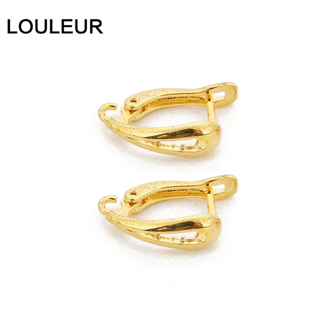 LOULEUR 10 шт. позолоченные серебряные пушки с черным покрытием u-образные крючки для ушей полые крючки Серьги для самодельных ювелирных изделий Аксессуары
