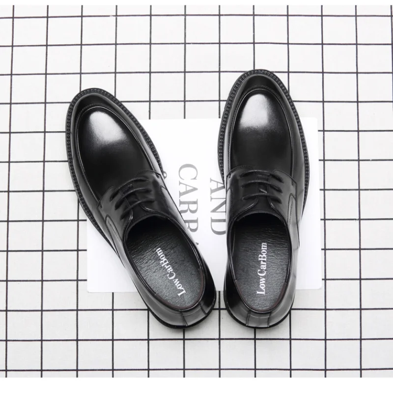 

2021 spring men's leather shoes, casual leather shoes, leather men's inner increased thick-soled business dress shoes