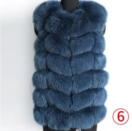 short vest 13 Женская мода осенний зимний стиль настоящая лисица пальто жилет тонкий круглый вырез зимний женский натуральный мех куртка пальто жилет - Цвет: short vest 13