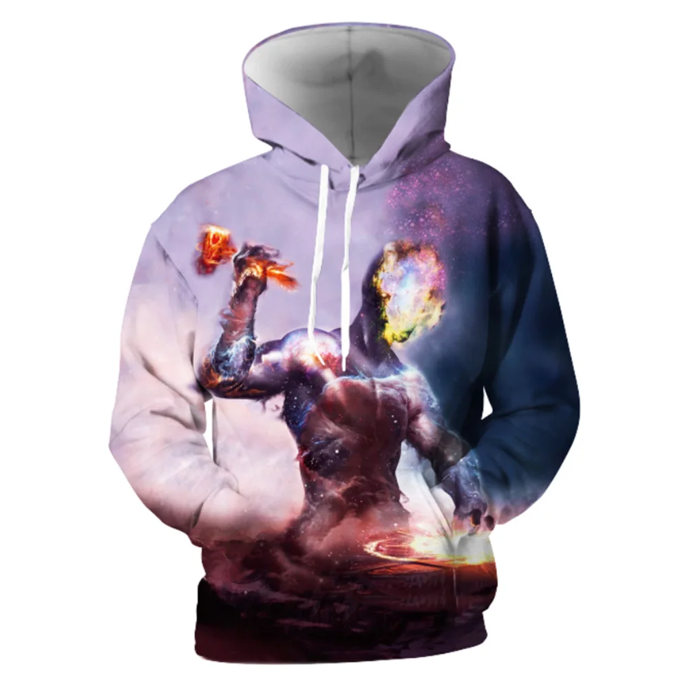

YFFUSHI 3D Galaxy Robot Men Hoodie Cool Print Harajuku Long Sleeve Hoody Pullovers Male Polyester Fast Ship Hoodies Unisex Plus