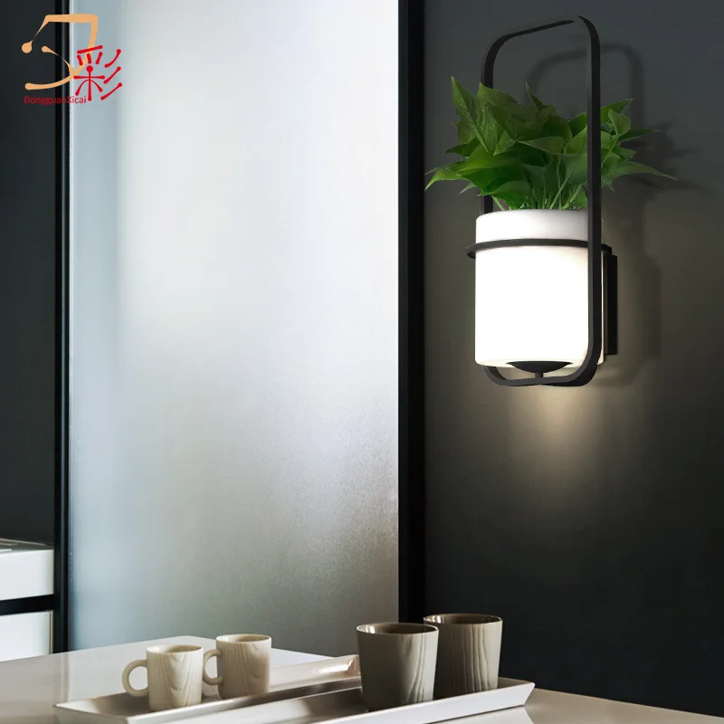 Светодиодный цветочный горшок настенная лампа креативный наружный двор