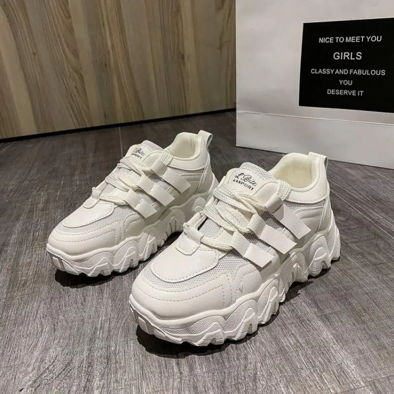 

PU Casual Sneakers for Women Vulcanize Shoes Woman Flats White Shoes for Women 2021 Tennis with Platform Sneakers Woman Fashion