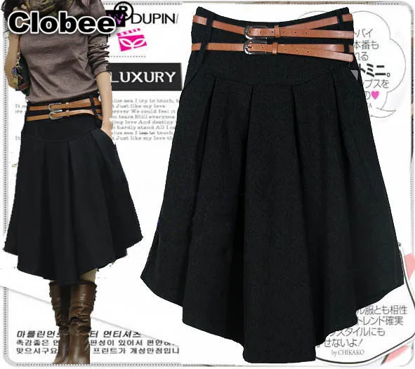 Saia de Inverno/Винтажные нестандартные женские плиссированные юбки одежда больших