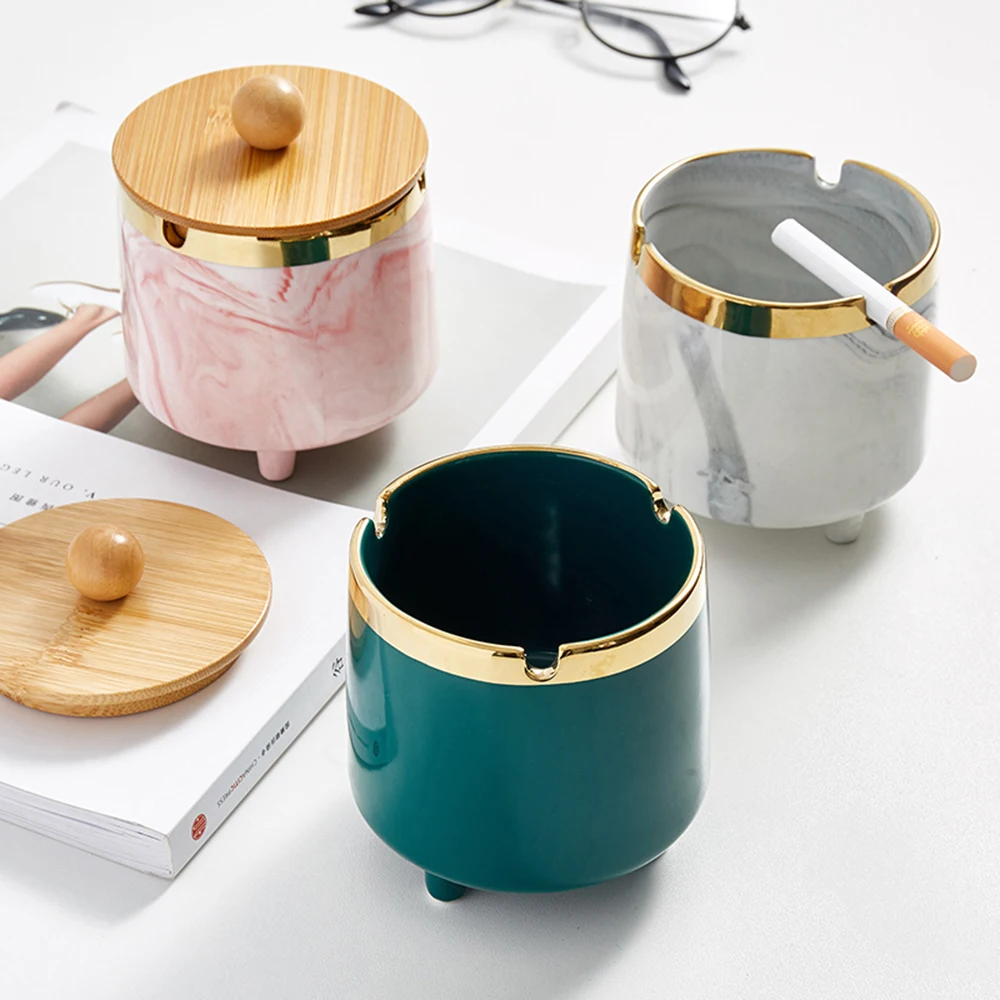 

Керамика современный пепельница с защитой от ветра с крышкой для настольный подарок для друзей отеля на открытом воздухе украшения дома за...