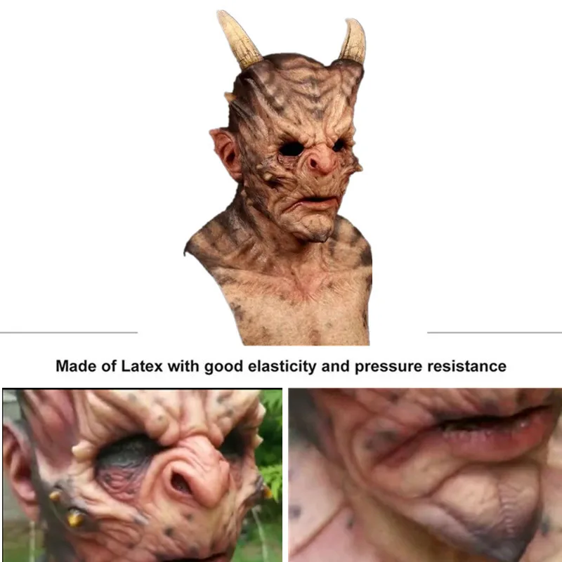 Хэллоуин пугающая маска ковбойская с лицом монстра латексная для вечерние