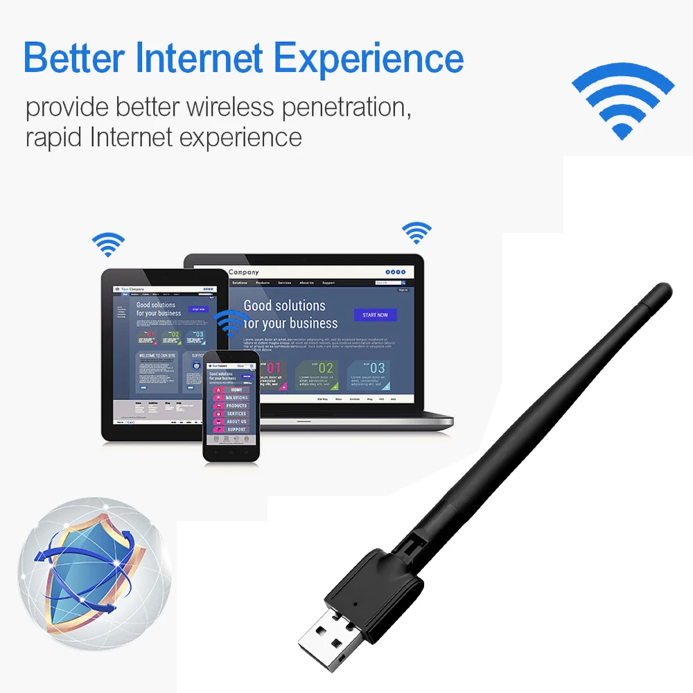 wifi adapter for desktop Kebidu  MT-7601 WIFI USB Adapter 150Mbps USB 2.0 WiFi Wireless Network Card 802.11 B/g/n LAN Adapter With Rotatable Antenna phone lan adapter