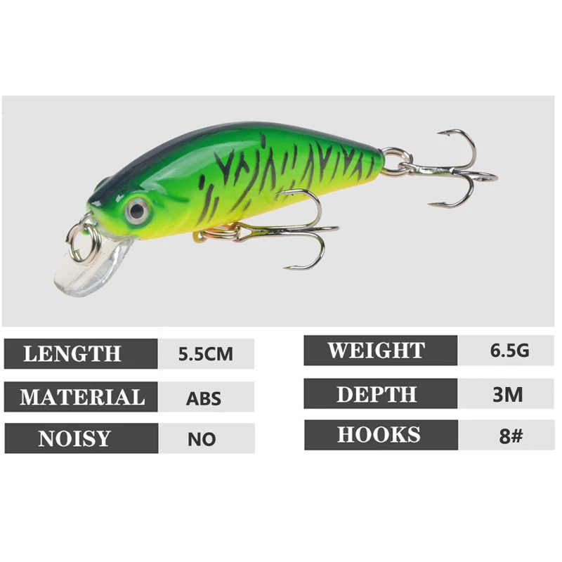 Тонущая блесна фиксированного веса приманка для рыбной ловли 55 мм 6 5 г воблер с 2