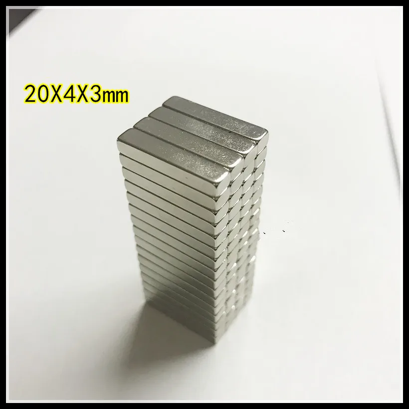 

50~200pcs/lot magnet 20x4x2 20x4x3 20x4x4 N35 Strong Square NdFeB Rare Earth Magnet 20*4*2 20*4*3 20*4*4 Neodymium Magnets