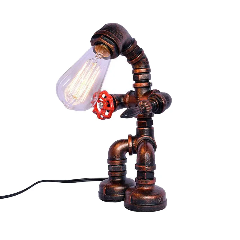 Настольный светильник лампа-робот Бронзовый Американский Ретро Декор