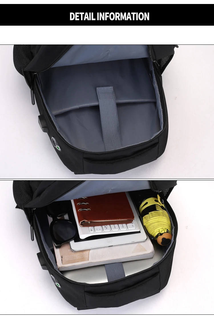 Men Backpack School Bag Waterproof Nylon New Schoolbag Business Laptop Polyester Bag 14 Shoulder Bag 15.6 Inch Computer Packsack