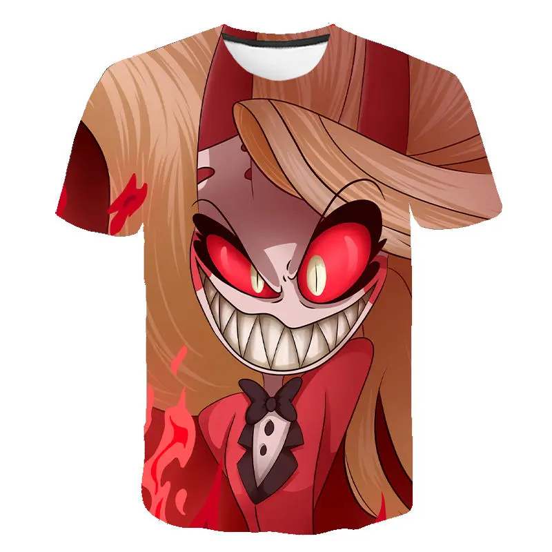 2020 New Anime Hazbin Cosplay Hotel T-Shirt Charlie T Shirt Dust Alastor Vaddie Tee 3D Shirts Halloween Costume for Kids Adult | Мужская