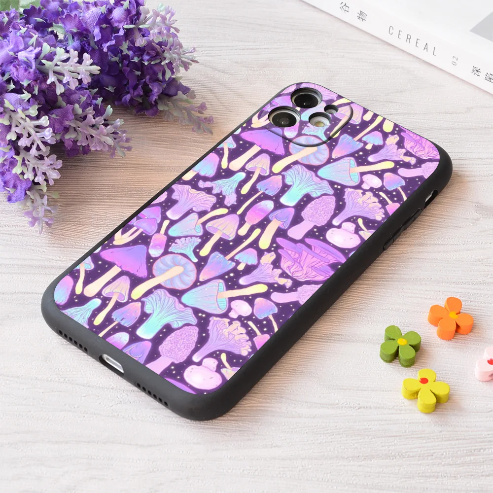 

For iPhone Spooky Mushroom Hunt Print Soft Matt Apple Case